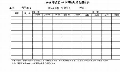 中学田径运动会报名表_中学田径运动会报名表模板